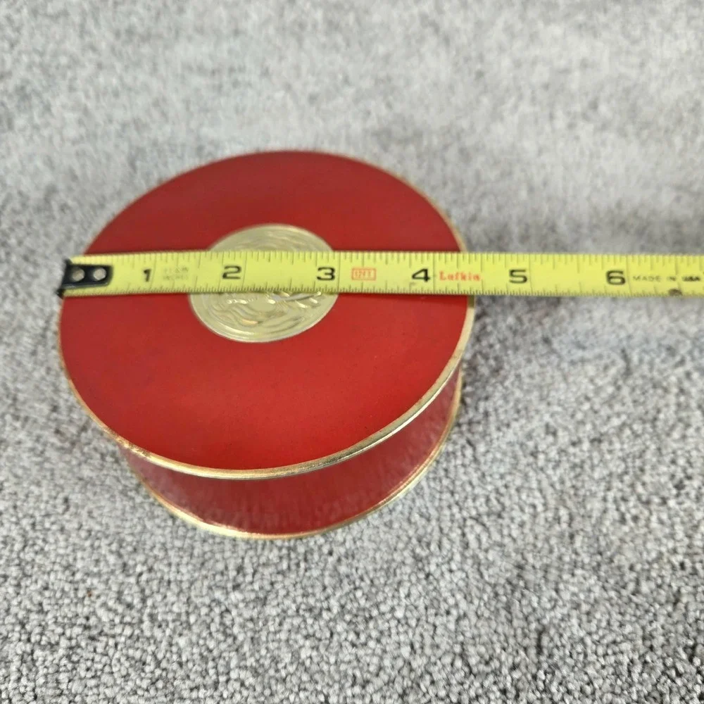 Charles‎ Revson Ciara Dusting Powder Red Gold Vintage Vanity Box Women